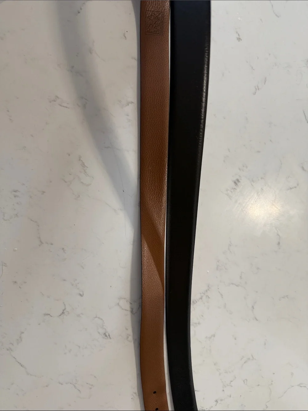 Jos. A. Bank Black Leather Belt with Silver Buckle